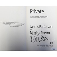 James Patterson Signed Private 1st Ed Hardcover Book JSA Authenticated