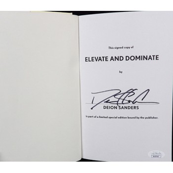 Deion Sanders Signed Elevate And Dominate 1st Ed Hardcover Book JSA Authentic