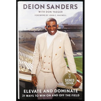 Deion Sanders Signed Elevate And Dominate 1st Ed Hardcover Book JSA Authentic