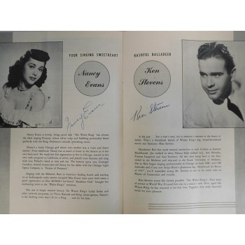 Wayne King Nancy Evans Ken Stevens Signed Souvenir Program JSA Authenticated