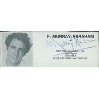 F. Murray Abraham Actor Signed 2x5 Directory Cut JSA Authenticated