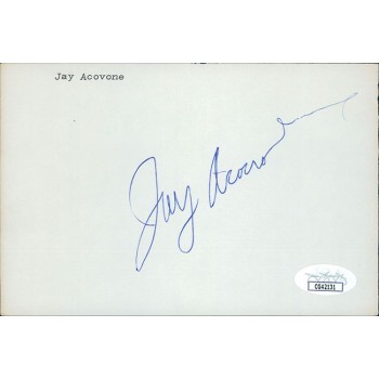 Jay Acovone Actor Signed 4x6 Index Card JSA Authenticated