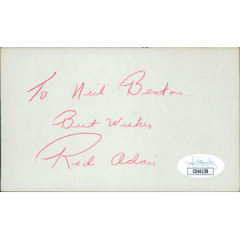 Red Adair Oil Well Firefighter Signed 3x5 Index Card JSA Authentic Personalized Red Adair Oil Well Firefighter Signed 3x5 Index Card JSA Authentic Personalized