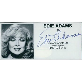Edie Adams Actress Signed 2x4 Directory Cut JSA Authenticated