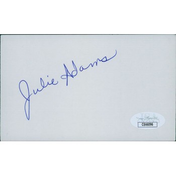 Julia Adams Actress Signed 3x5 Index Card JSA Authenticated