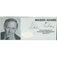 Mason Adams Actor Signed 2x4.5 Directory Cut JSA Authenticated