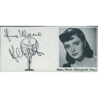 Anna Maria Alberghetti Actress Signed 2x4 Directory Cut JSA Authenticated