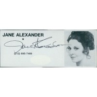 Jane Alexander Actress Signed 2x4.5 Directory Cut JSA Authenticated