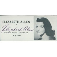 Elizabeth Allen Actress Signed 2x4 Directory Cut JSA Authenticated