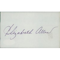 Elizabeth Allen Actress Signed 3x5 Index Card JSA Authenticated
