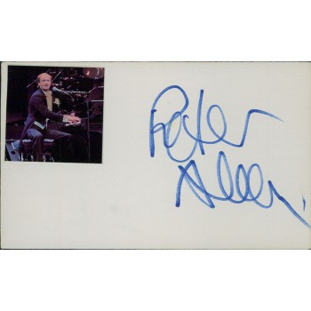 Peter Allen Singer Songwriter Signed 3x5 Index Card JSA Authenticated