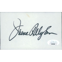 June Allyson Actress Signed 3x5 Index Card JSA Authenticated
