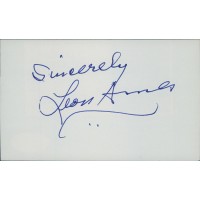 Leon Ames Actor Signed 3x5 Index Card JSA Authenticated