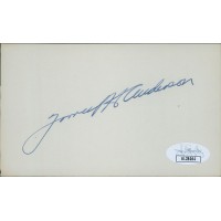 Forrest Anderson Montana Governor Signed 3x5 Index Card JSA Authenticated