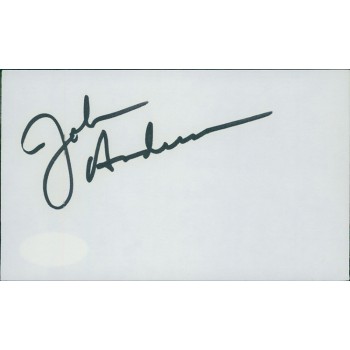 John Anderson Country Singer Signed 3x5 Index Card JSA Authenticated