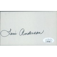 Loni Anderson Actress Signed 3x5 Index Card JSA Authenticated