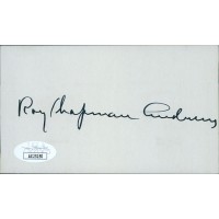 Roy Chapman Andrews Explorer Signed 3x5 Cut Cardstock Card JSA Authenticated Roy Chapman Andrews Explorer Signed 3x5 Cut Cardstock Card JSA Authenticated