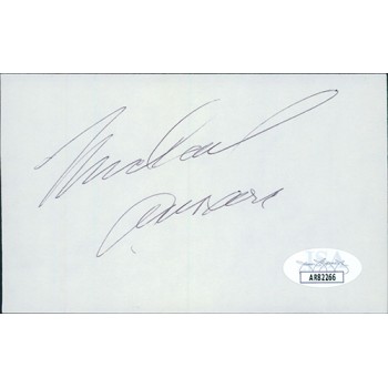 Michael Ansara Actor Signed 3x5 Index Card JSA Authenticated