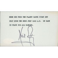 Neil Armstrong NASA Astronaut Signed 3x5 Index Card JSA Authenticated