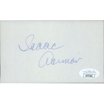 Isaac Asimov Author Writer Signed 3x5 Index Card JSA Authenticated
