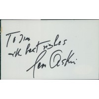 Leon Askin Actor Signed 3x5 Index Card JSA Authenticated