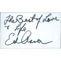 Ed Asner Actor Signed 3x5 Index Card JSA Authenticated