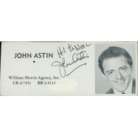 John Astin Actor Signed 2x4.5 Directory Cut JSA Authenticated