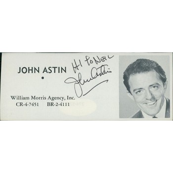John Astin Actor Signed 2x4.5 Directory Cut JSA Authenticated