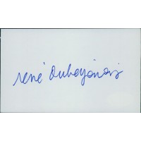 Rene Auberjonois Actor Signed 3x5 Index Card JSA Authenticated