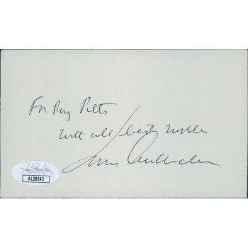 Louis Auchincloss Novelist Historian Signed 3x5 Index Card JSA Authenticated