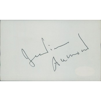 Jean-Pierre Aumont Actor Signed 3x5 Index Card JSA Authenticated