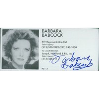 Barbara Babcock Actress Model Signed 2x4 Directory Cut JSA Authenticated