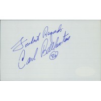 Carl Ballantine Actor Signed 3x5 Index Card JSA Authenticated