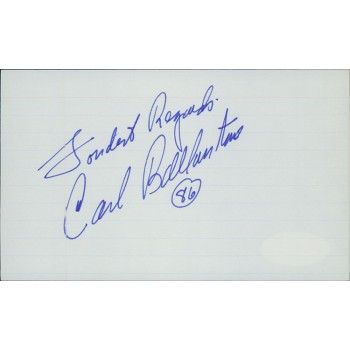 Carl Ballantine Actor Signed 3x5 Index Card JSA Authenticated
