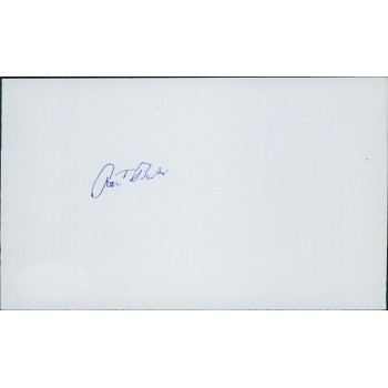 Rex Barber WWII Ace Fighter Pilot Signed 3x5 Index Card JSA Authenticated