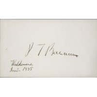 P. T. Barnum Showman Circus Signed 2.5x4 Cut Cardstock JSA Authenticated