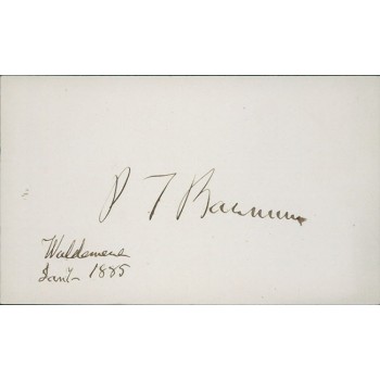 P. T. Barnum Showman Circus Signed 2.5x4 Cut Cardstock JSA Authenticated