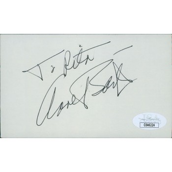 Anne Baxter Actress Signed 3x5 Index Card JSA Authenticated Personalized