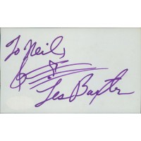 Les Baxter Composer Musician Signed 3x5 Index Card JSA Authenticated