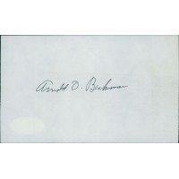 Arnold Beckman Chemist Inventor Signed 3x5 Index Card JSA Authenticated