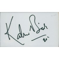 Kabir Bedi Actor Signed 3x5 Index Card JSA Authenticated