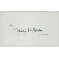 Madge Bellamy Actress Signed 3x5 Index Card JSA Authenticated