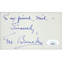 Tex Beneke Saxophonist Bandleader Signed 3x5 Index Card JSA Authenticated Tex Beneke Saxophonist Bandleader Signed 3x5 Index Card JSA Authenticated