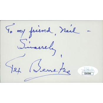 Tex Beneke Saxophonist Bandleader Signed 3x5 Index Card JSA Authenticated