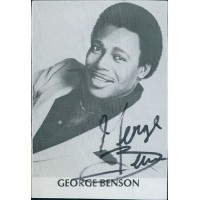 George Benson Jazz Musician Signed 2.25x3.25 Cut Page JSA Authenticated