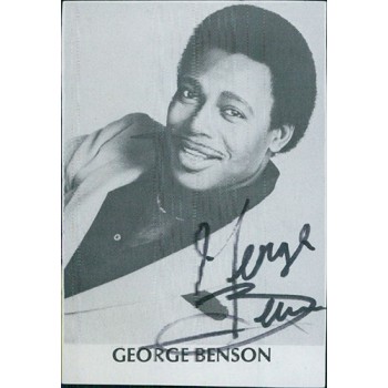 George Benson Jazz Musician Signed 2.25x3.25 Cut Page JSA Authenticated