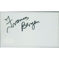 Frances Bergen Actress Signed 3x5 Index Card JSA Authenticated