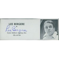 Lee Bergere Actor Signed 2x5 Directory Cut JSA Authenticated