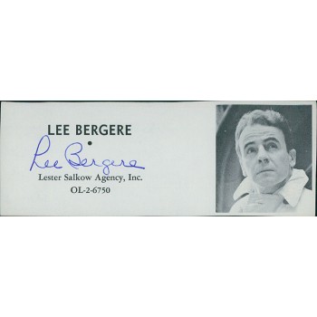 Lee Bergere Actor Signed 2x5 Directory Cut JSA Authenticated