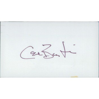 Carl Bernstein Journalist Author Signed 2x3.5 Cut Card JSA Authenticated